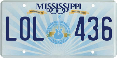 MS license plate LOL436