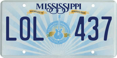 MS license plate LOL437