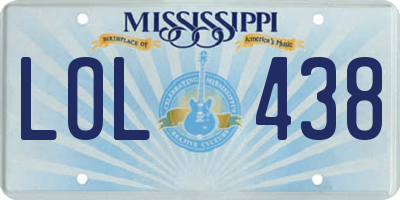 MS license plate LOL438