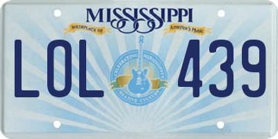 MS license plate LOL439