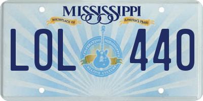 MS license plate LOL440