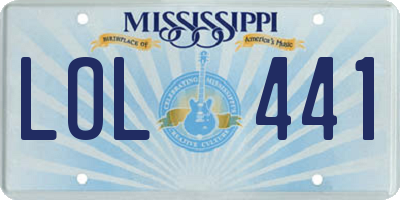 MS license plate LOL441