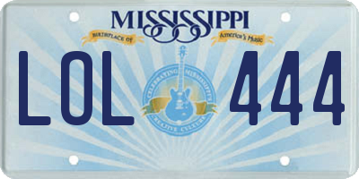 MS license plate LOL444