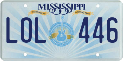 MS license plate LOL446