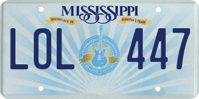 MS license plate LOL447