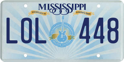 MS license plate LOL448