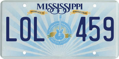 MS license plate LOL459