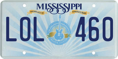 MS license plate LOL460