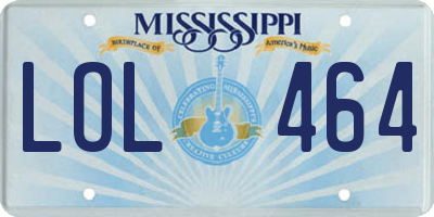 MS license plate LOL464