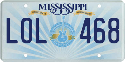 MS license plate LOL468