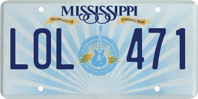 MS license plate LOL471