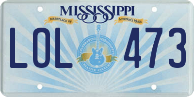 MS license plate LOL473