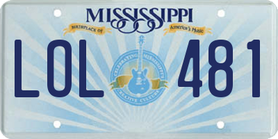 MS license plate LOL481