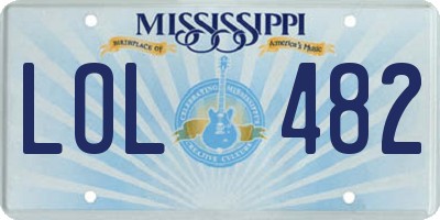 MS license plate LOL482