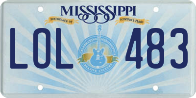 MS license plate LOL483