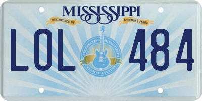 MS license plate LOL484