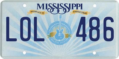 MS license plate LOL486