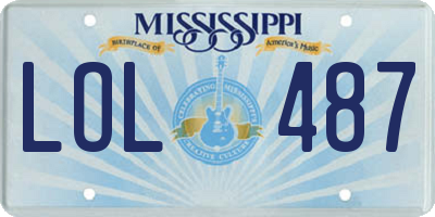 MS license plate LOL487