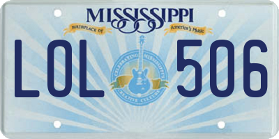 MS license plate LOL506