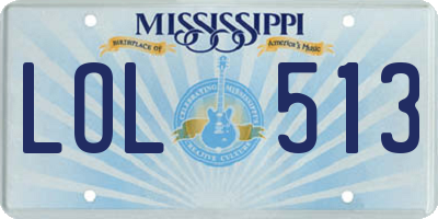 MS license plate LOL513
