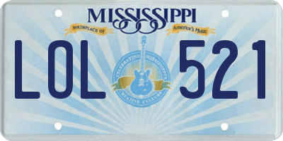 MS license plate LOL521