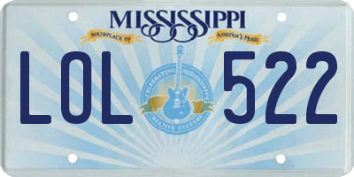 MS license plate LOL522