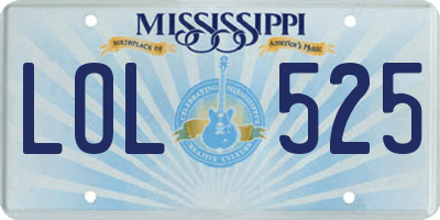 MS license plate LOL525