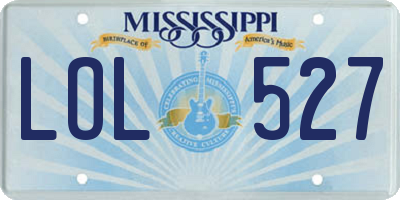 MS license plate LOL527
