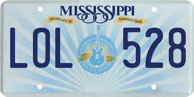 MS license plate LOL528