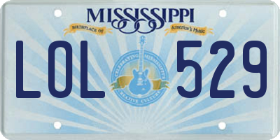 MS license plate LOL529