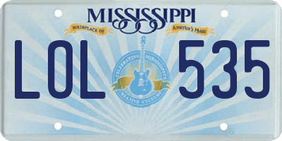 MS license plate LOL535