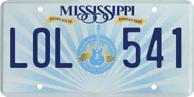 MS license plate LOL541