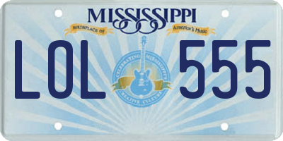 MS license plate LOL555