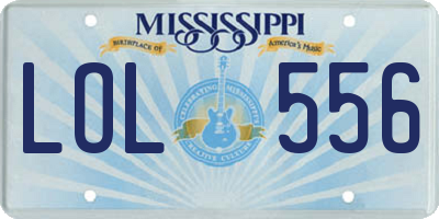 MS license plate LOL556
