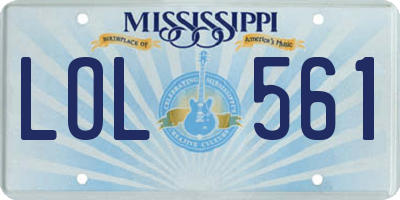 MS license plate LOL561