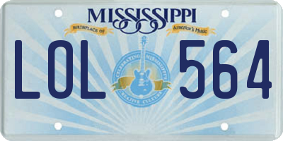 MS license plate LOL564