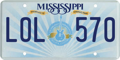 MS license plate LOL570
