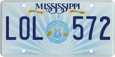 MS license plate LOL572