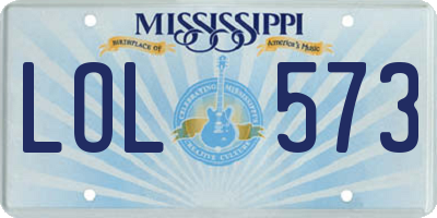 MS license plate LOL573