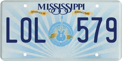 MS license plate LOL579