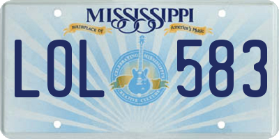 MS license plate LOL583