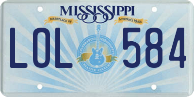 MS license plate LOL584