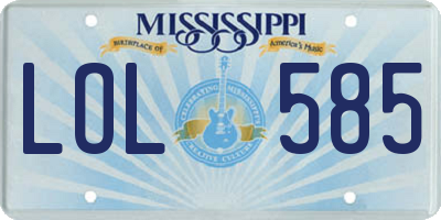 MS license plate LOL585