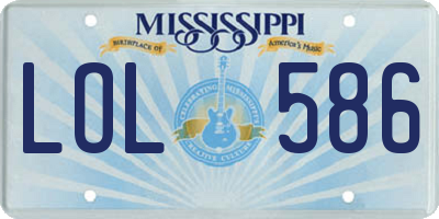 MS license plate LOL586