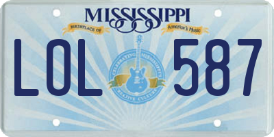 MS license plate LOL587