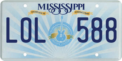 MS license plate LOL588