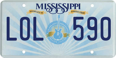 MS license plate LOL590