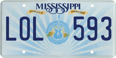 MS license plate LOL593