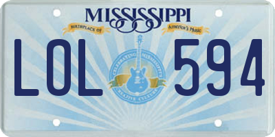 MS license plate LOL594