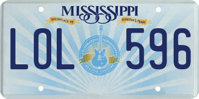 MS license plate LOL596